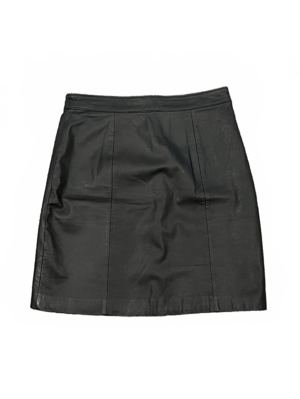 1990’s Black Leather Panel Mini Skirt Edgy Clean Girl Fall